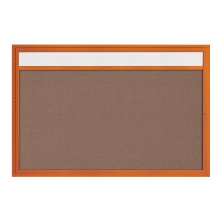 United Visual Products Slim Enclosed Corkboard, 36"x36", Satin Alum Frame/Rubber UVEB3636-SATIN-RUBBER